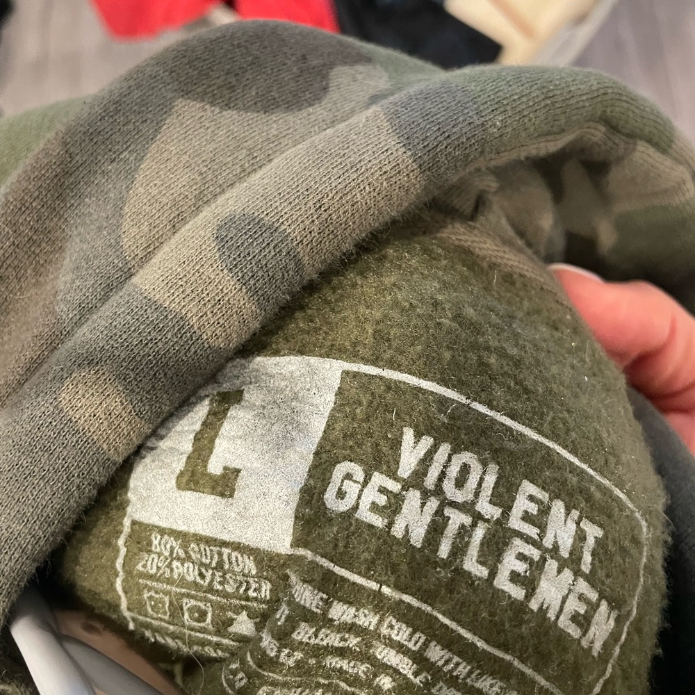 Violent Gentlemen Men's Olive Camo Hoodie - Green Camouflage